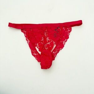 Victorias Secret Red Lace Backless Panties size large